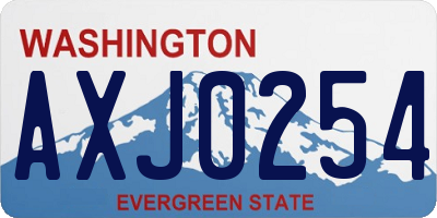 WA license plate AXJ0254