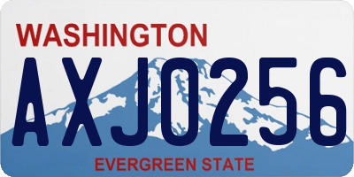 WA license plate AXJ0256