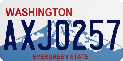 WA license plate AXJ0257