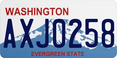 WA license plate AXJ0258