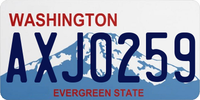 WA license plate AXJ0259