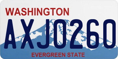 WA license plate AXJ0260