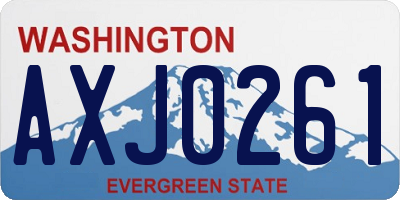 WA license plate AXJ0261
