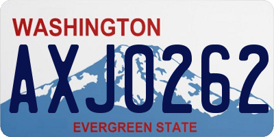 WA license plate AXJ0262