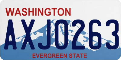 WA license plate AXJ0263