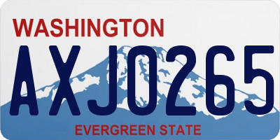 WA license plate AXJ0265