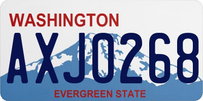 WA license plate AXJ0268