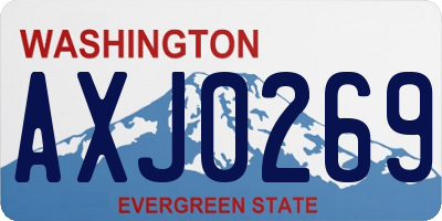 WA license plate AXJ0269