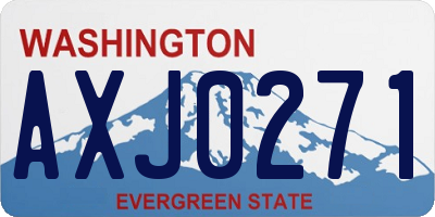 WA license plate AXJ0271