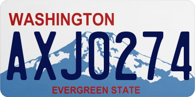 WA license plate AXJ0274