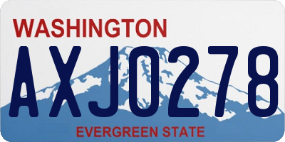 WA license plate AXJ0278