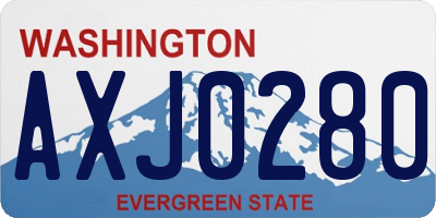 WA license plate AXJ0280