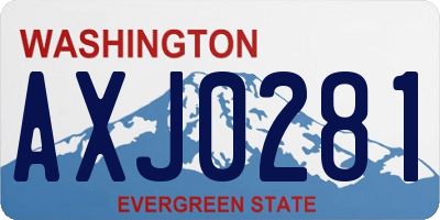 WA license plate AXJ0281