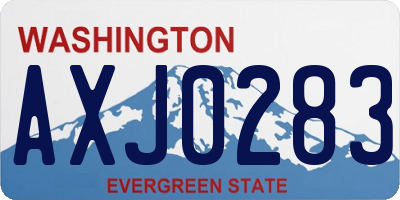 WA license plate AXJ0283