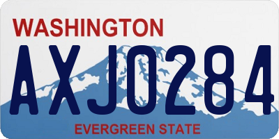 WA license plate AXJ0284