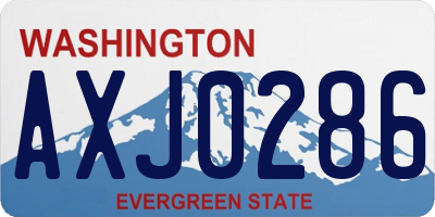 WA license plate AXJ0286