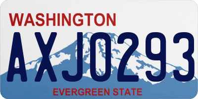WA license plate AXJ0293
