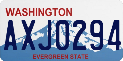 WA license plate AXJ0294