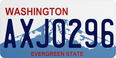 WA license plate AXJ0296
