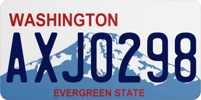 WA license plate AXJ0298