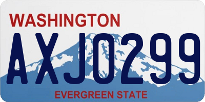 WA license plate AXJ0299
