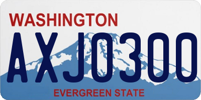 WA license plate AXJ0300