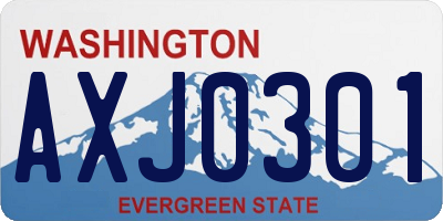 WA license plate AXJ0301