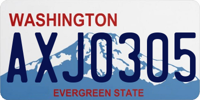 WA license plate AXJ0305