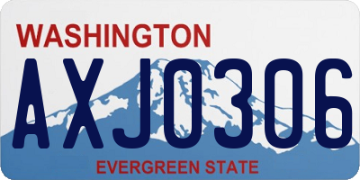 WA license plate AXJ0306