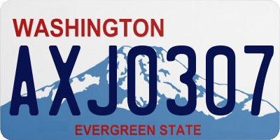 WA license plate AXJ0307