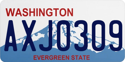 WA license plate AXJ0309