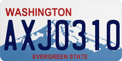 WA license plate AXJ0310