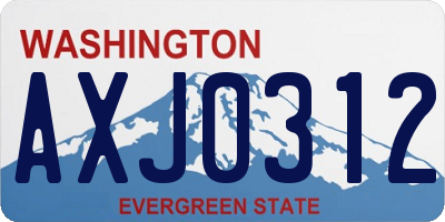WA license plate AXJ0312