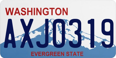 WA license plate AXJ0319