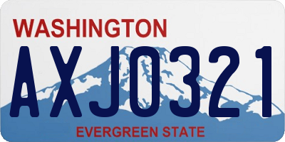 WA license plate AXJ0321