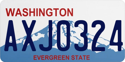 WA license plate AXJ0324