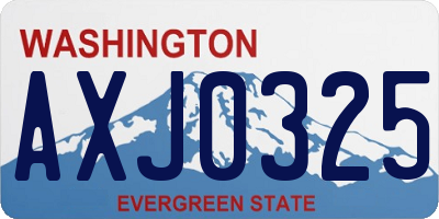 WA license plate AXJ0325