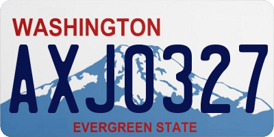 WA license plate AXJ0327