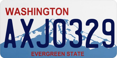 WA license plate AXJ0329
