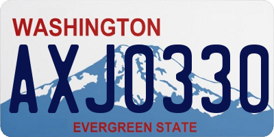 WA license plate AXJ0330