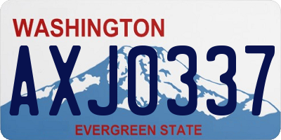WA license plate AXJ0337