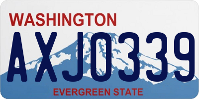 WA license plate AXJ0339