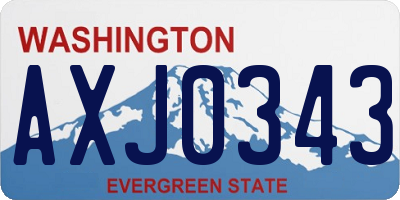 WA license plate AXJ0343