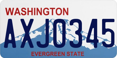 WA license plate AXJ0345