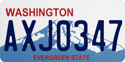WA license plate AXJ0347