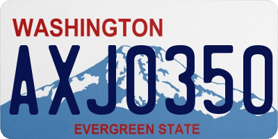 WA license plate AXJ0350