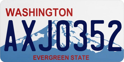 WA license plate AXJ0352