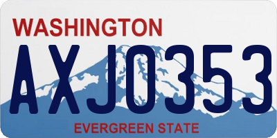 WA license plate AXJ0353