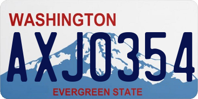 WA license plate AXJ0354