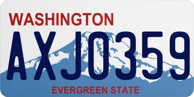 WA license plate AXJ0359